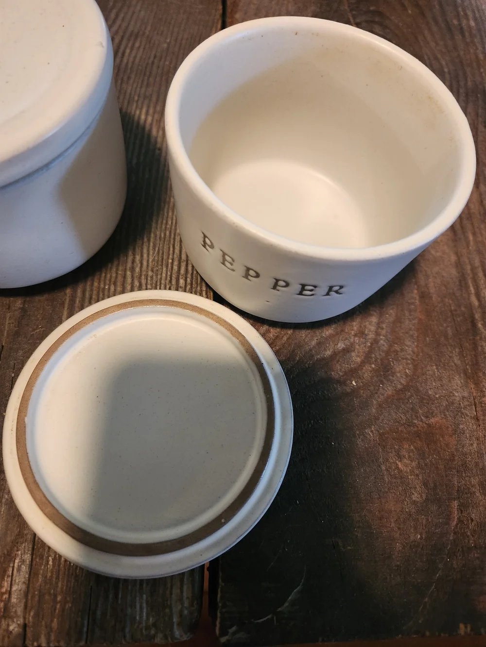 Ceramic Salt & Pepper Canister Set - Cream